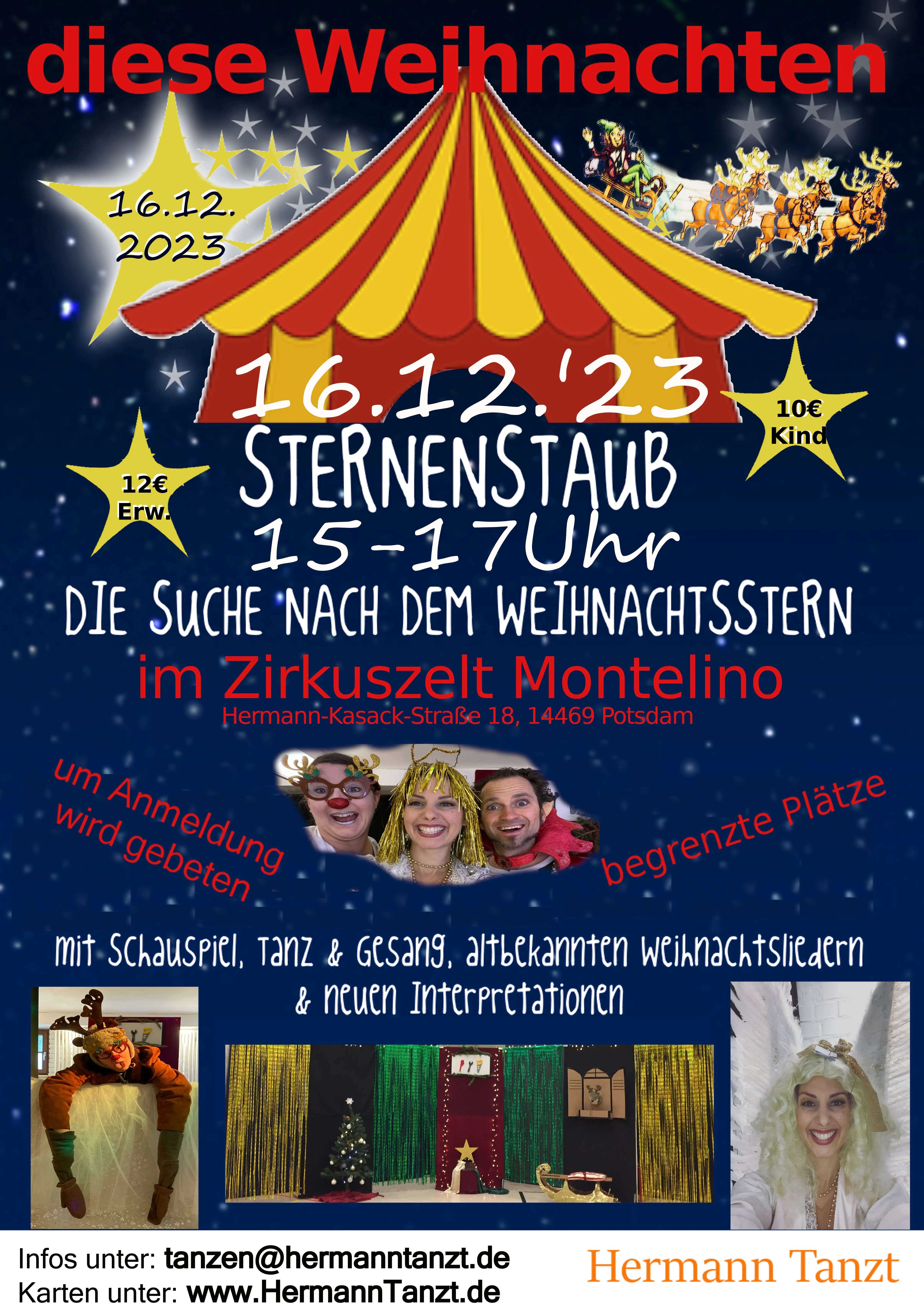 Plakat Weihnachtsmusical Sternenstaub 2023